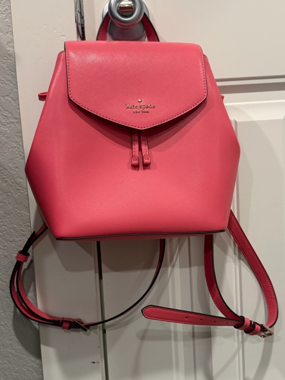 kate spade Coral Pink Saffiano Leather Mini Backpack